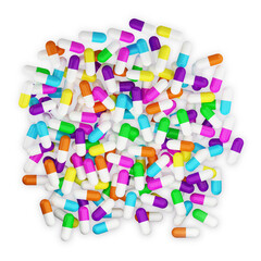 Colorful capsules 3d render [clipping path]