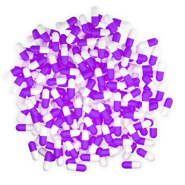 Purple Capsules 3d Render [clipping Path]