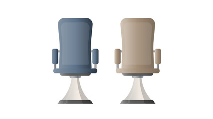 Office chair in 3d. Vector illustration of an office chair for a boss. Isolated on white background.