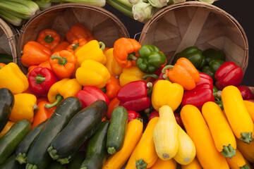 Colorful assortment of vegetables at a farmer's market