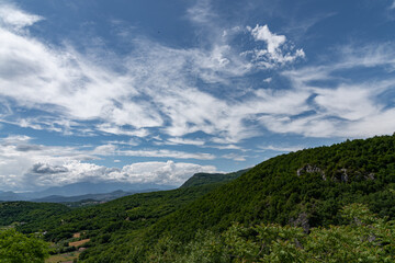 Fototapeta na wymiar Molise landscape seen from village of Carpinone.