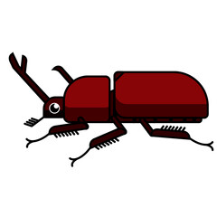 Rhinoceros beetle  icon vector on a white background - Simple Things