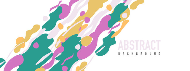 Trendy liquid style shapes abstract design, dynamic vector background for placards, brochures, posters, web landing pages, covers or banners