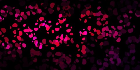 Dark pink vector texture with memphis shapes.