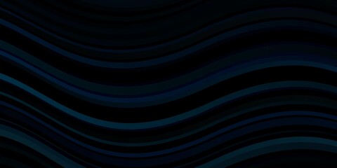 Dark BLUE vector background with curves. Gradient illustration in simple style with bows. Pattern for websites, landing pages.