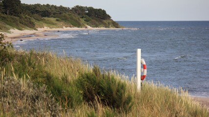 Coastline with lifebuoy, Bornholm, Denmark, Scandinavia - Powered by Adobe