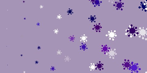 Light purple vector background with covid-19 symbols.