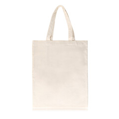 Blank Eco Friendly Beige Colour Rectangular Canvas Tote Bag for branding, Isolated on White...