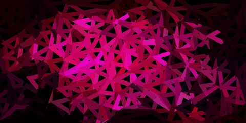 Dark pink vector abstract triangle backdrop.