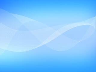 白背景に青色を基調とした曲線抽象模様