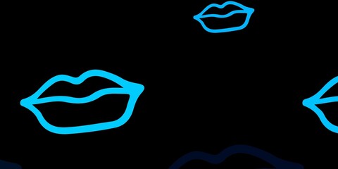 Dark BLUE vector backdrop with woman's power symbols.