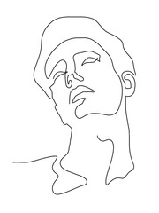 Man face portrait line art hand drawn isolated sketch