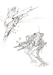 walker and flying robot