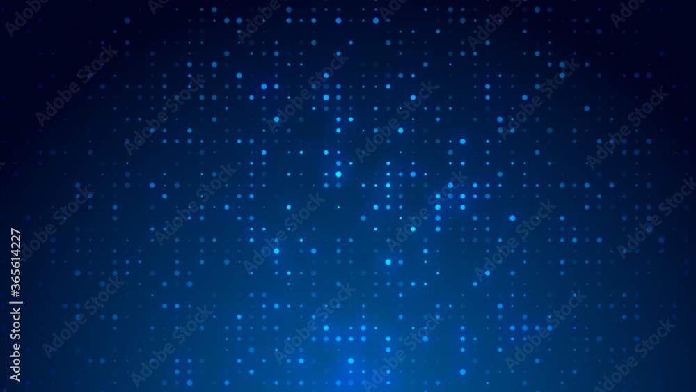 Poster dot white blue pattern screen led light gradient texture background. abstract technology big data di