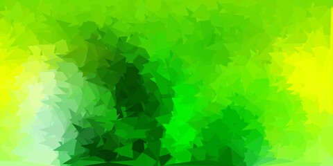 Light green, yellow vector polygonal background.