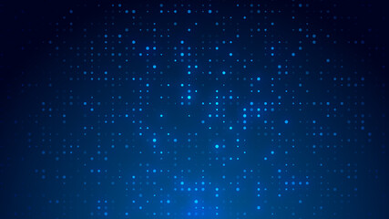 Dot  white blue pattern screen led light gradient texture background. Abstract  technology big data digital background. 3d rendering.