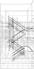 Abstract Construction Staircase Of The Line Vector