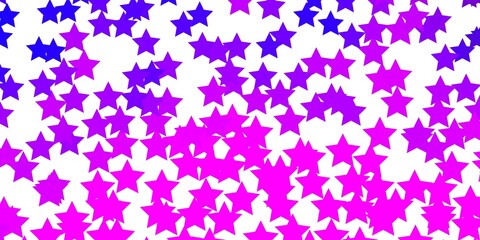 Fototapeta na wymiar Light Purple, Pink vector texture with beautiful stars. Blur decorative design in simple style with stars. Pattern for wrapping gifts.