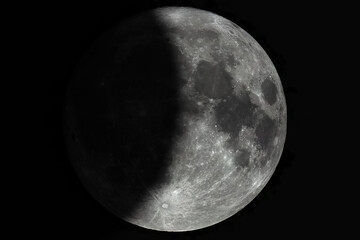 Photo of the moon during an eclipse. Lunar eclipse, photo through a telescope.
