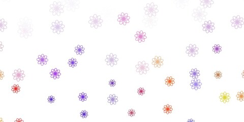 Light Blue, Red vector natural layout with flowers.