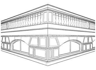 Baluster Railing On The Terrace Vector