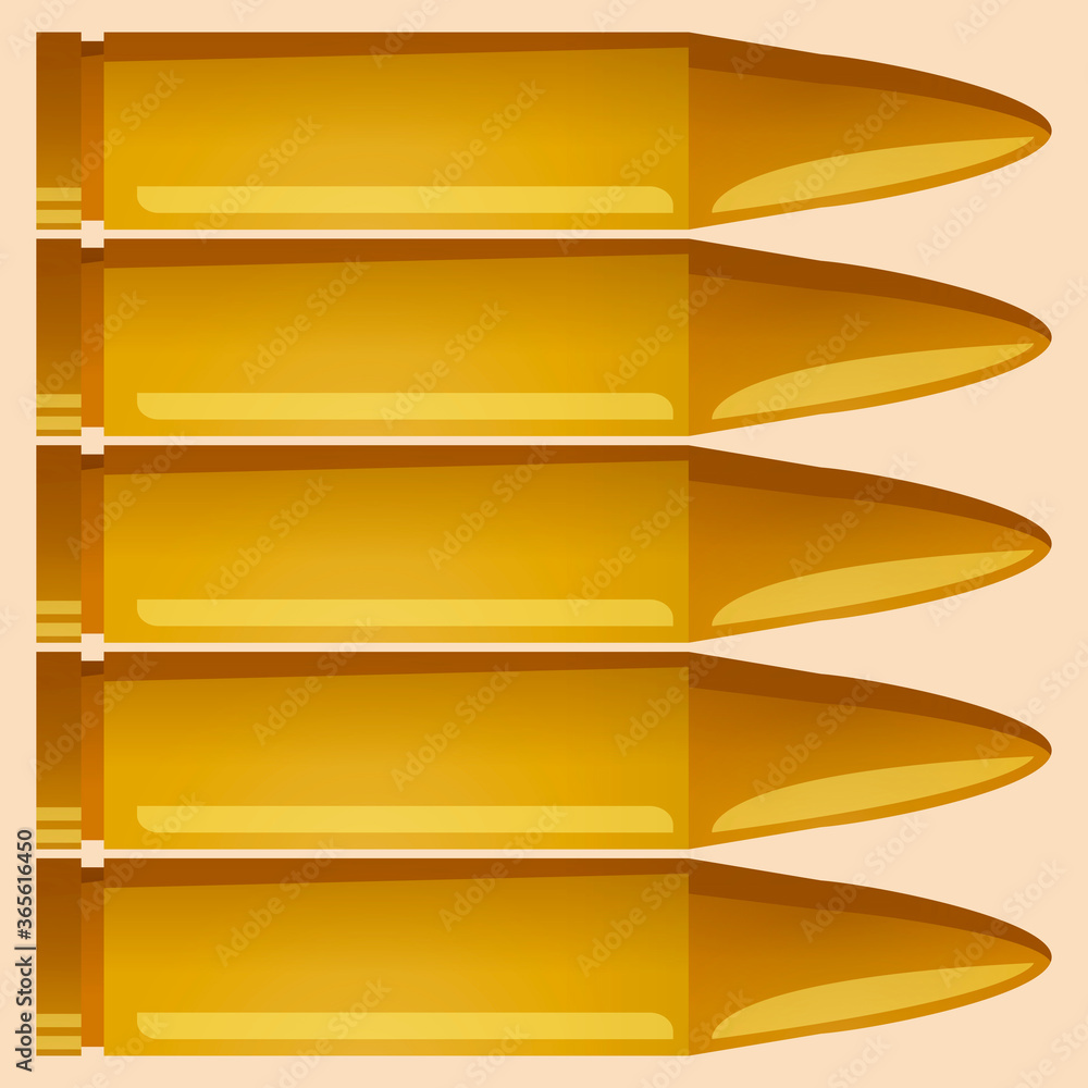 Poster bullets isolated ai vector.