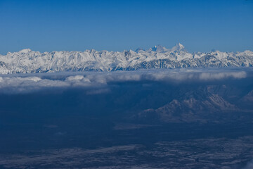 A beautiful view of Snow Covered mountains at Kashmir Valley,India.