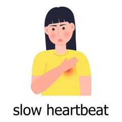 Slow heartbeat icon vector. Health concept of hypotension and hypertension disease. Symptoms of blood pressure health or healthy illustration, it is landing page, website, apps.