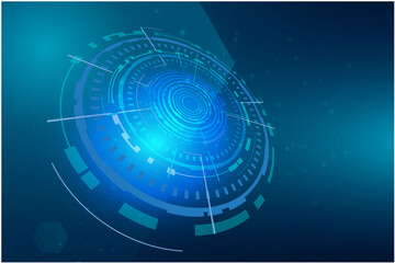 Vector illustration white gear wheel on circuit board, Hi-tech digital technology and engineering, digital telecoms technology concept, Abstract futuristic- technology on blue color background