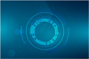 Vector illustration white gear wheel on circuit board, Hi-tech digital technology and engineering, digital telecoms technology concept, Abstract futuristic- technology on blue color background