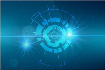 Vector illustration white gear wheel on circuit board, Hi-tech digital technology and engineering, digital telecoms technology concept, Abstract futuristic- technology on blue color background