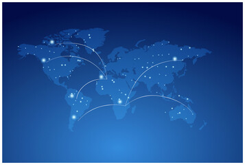 Vector illustration white gear wheel on circuit board, Hi-tech digital technology and engineering, digital telecoms technology concept, Abstract futuristic- technology on blue color background