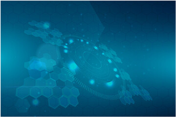 Vector illustration white gear wheel on circuit board, Hi-tech digital technology and engineering, digital telecoms technology concept, Abstract futuristic- technology on blue color background