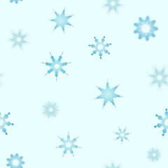Seamless winter texture. Winter snowflake background. Christmas template