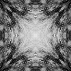 Computer graphics, pattern - kaleidoscope, seamless surreal magic texture in shades of gray. The tile is square.