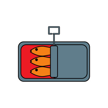 orange fish in open sardine can clip art preview