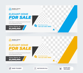 Real estate home rent sale social media post facebook cover page timeline web ad banner template design
