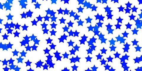 Fototapeta na wymiar Light BLUE vector template with neon stars. Blur decorative design in simple style with stars. Design for your business promotion.