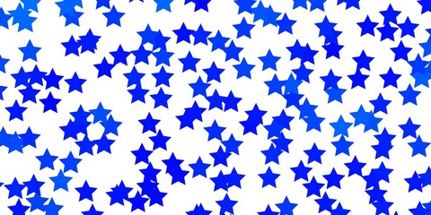 Light BLUE vector template with neon stars. Blur decorative design in simple style with stars. Design for your business promotion.