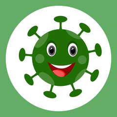 Corona virus smile icon,symbol,mascot  vector  illustration