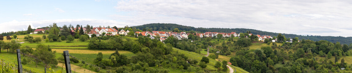 Fototapeta na wymiar Panorama Winnenden-Breuningsweiler vom Haselstein