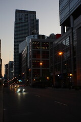 Fototapeta na wymiar buildings at the sunset in Toronto