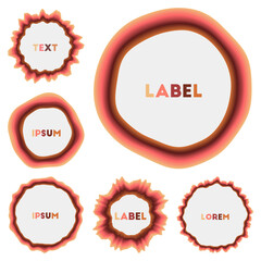 Abstract round labels. Attractive circular backgrounds. Classy vector illustration.