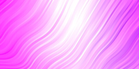 Light Purple, Pink vector pattern with wry lines. Colorful abstract illustration with gradient curves. Pattern for ads, commercials.
