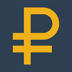 Obraz premium Graphic mall, Ruble currency, Flat color icon.