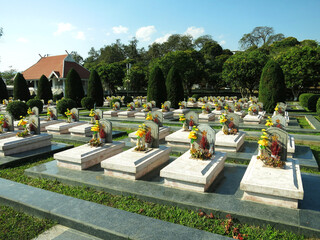 The Dien Bien Phu Military Cemetery in Dien Bien Phu, VIETNAM, which is the resting place of Vietnamese soldiers who sacrificed in the Battle of Dien Bien Phu