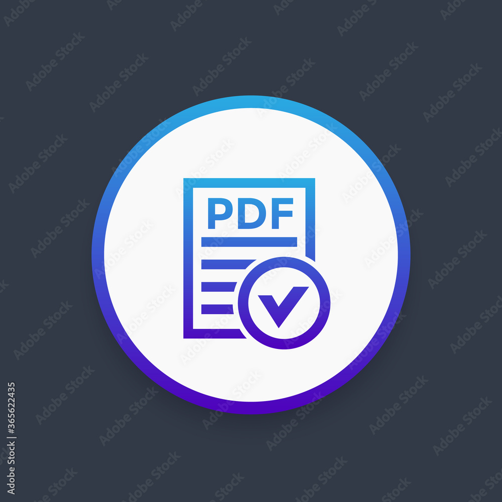 Canvas Prints PDF document with checkmark icon