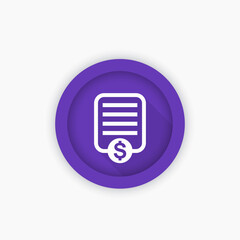 Payroll icon, round pictogram