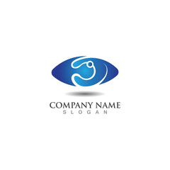 Eye Logo vision abstract simple design vector template