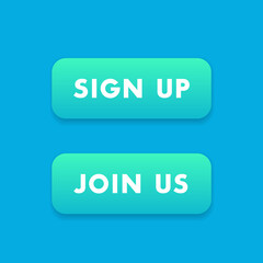 sign up, join us buttons